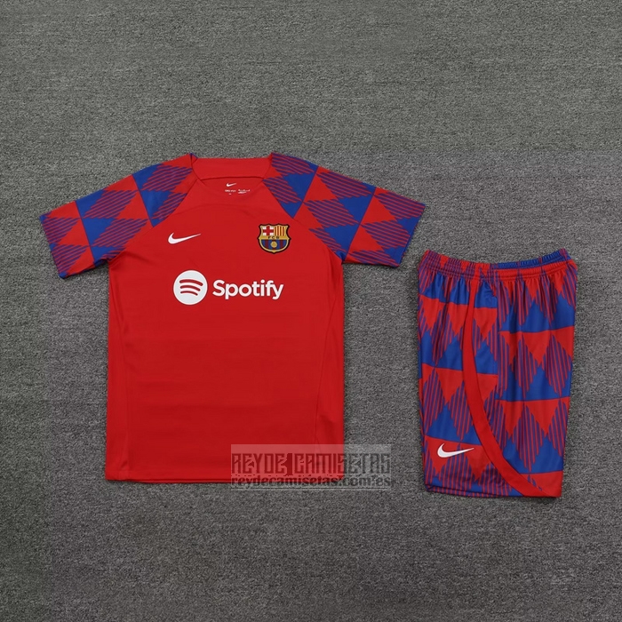 Chandal del Barcelona Manga Corta 2023-2024 Rojo - Pantalon Corto